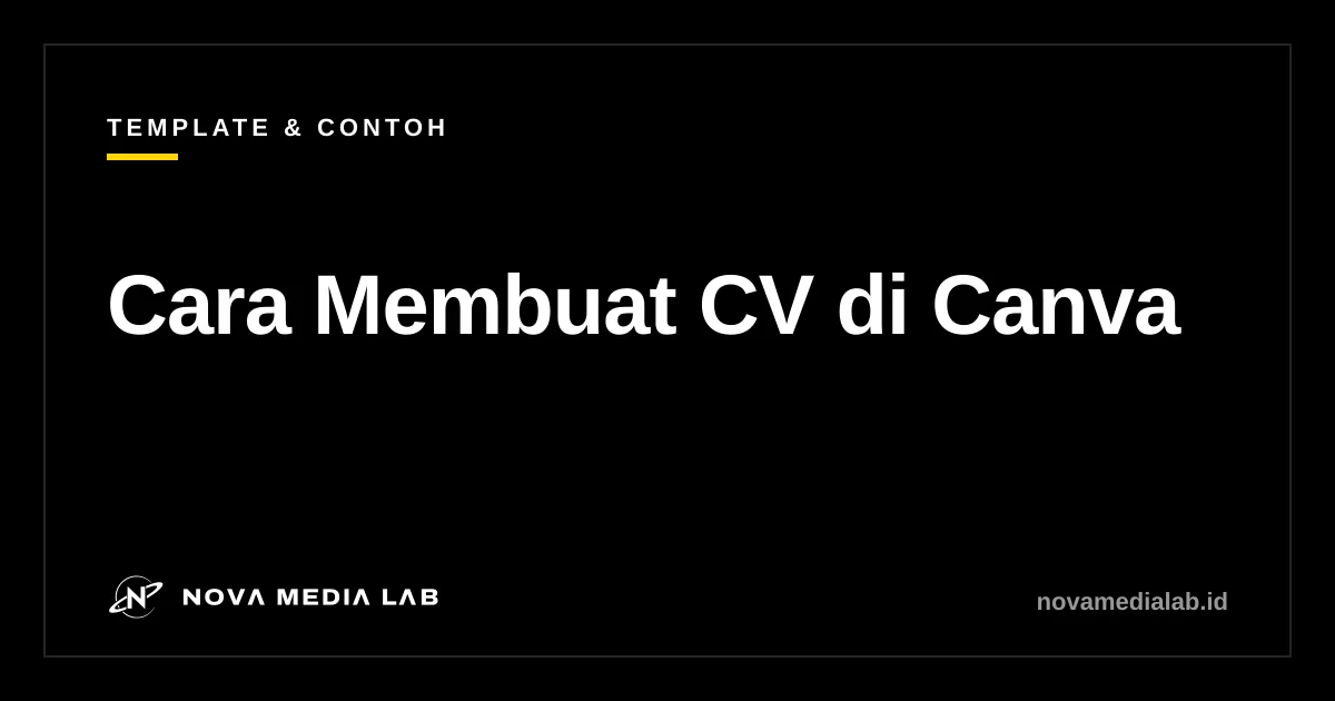 Ilustrasi cara membuat CV di Canva dengan template Resume