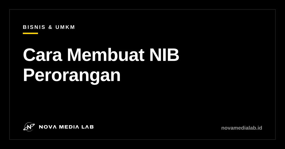 Ilustrasi pemilik usaha kecil mengurus NIB perorangan secara online