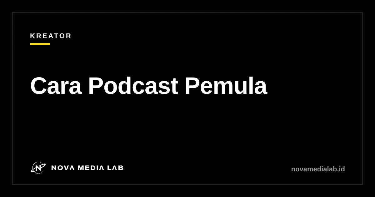 Ilustrasi mikrofon dan headphone untuk memulai podcast pemula