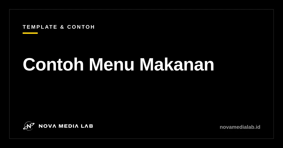 Ilustrasi contoh menu makanan untuk warung, kafe, dan GoFood
