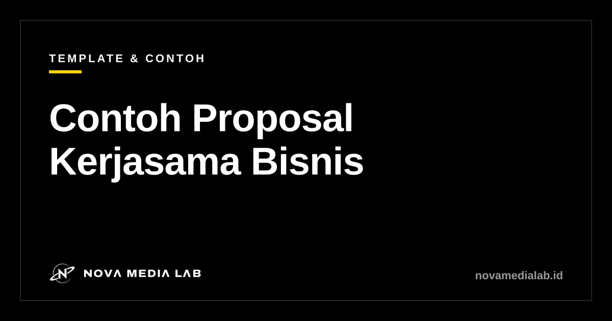 Cover artikel contoh proposal kerjasama bisnis Nova Media Lab