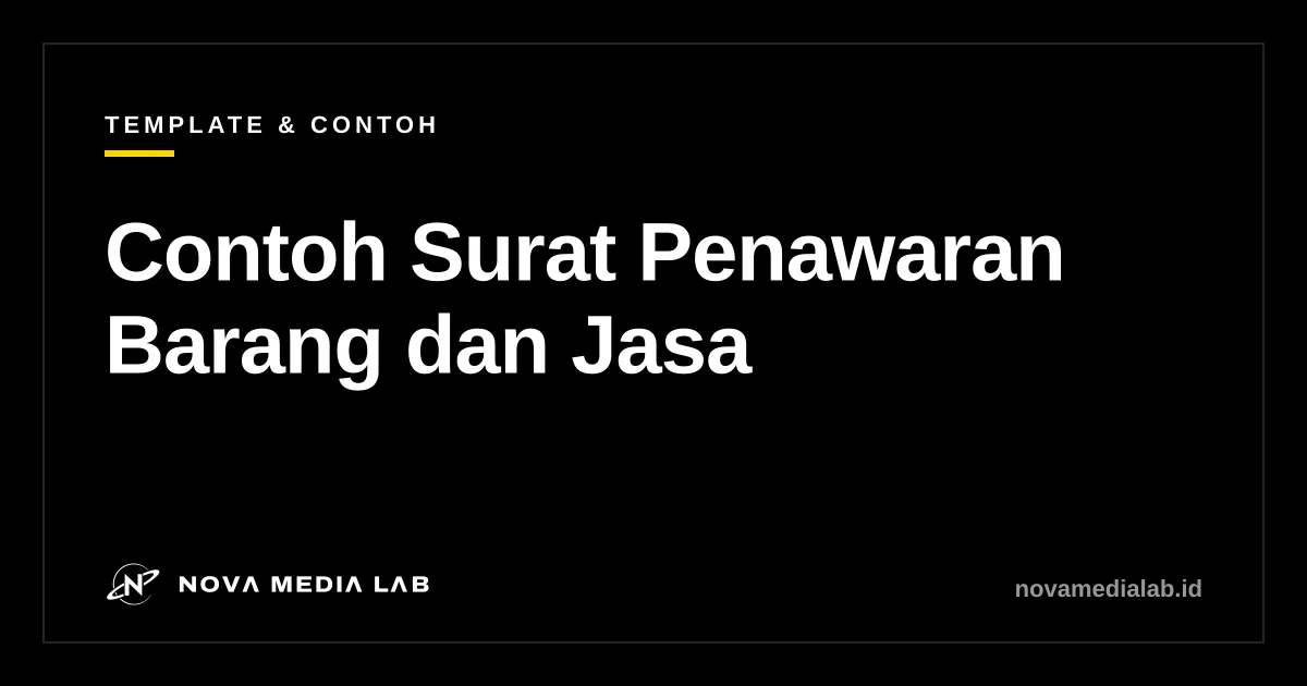 Ilustrasi surat penawaran barang dan jasa