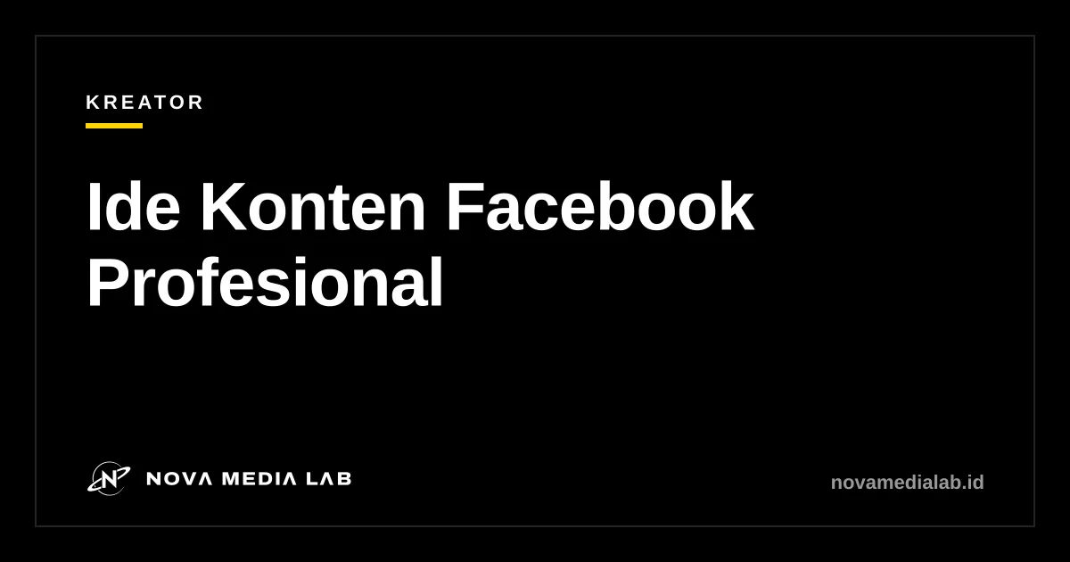 Ilustrasi sampul artikel ide konten Facebook profesional dengan kalender 4 minggu