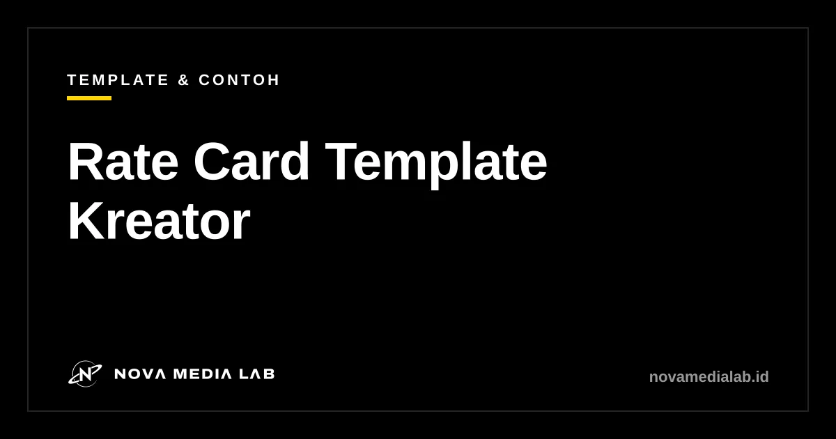 Ilustrasi rate card template untuk kreator dan UMKM jasa
