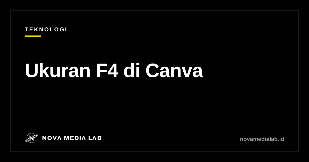 Ilustrasi ukuran kertas F4 di Canva dalam piksel dan milimeter