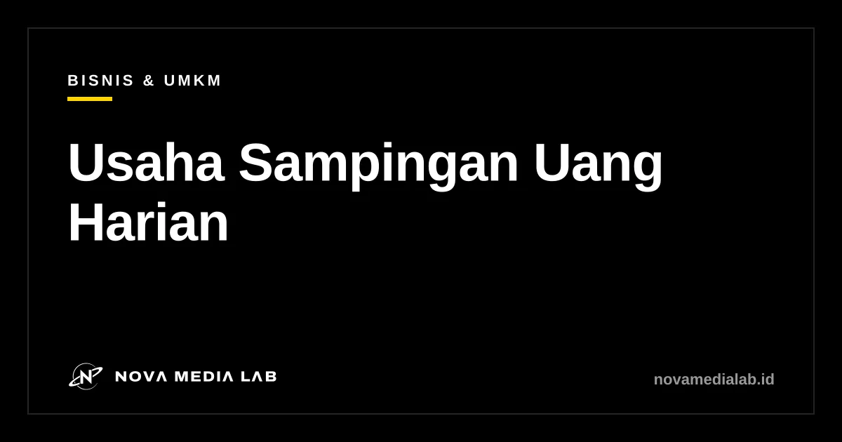 Ilustrasi usaha sampingan yang menghasilkan uang setiap hari